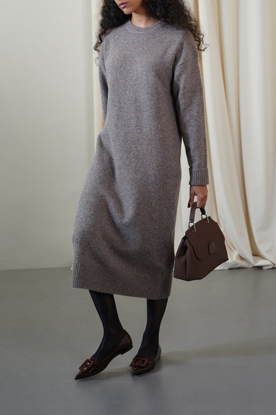 BROWN EVERYTHING WINTER DRESS