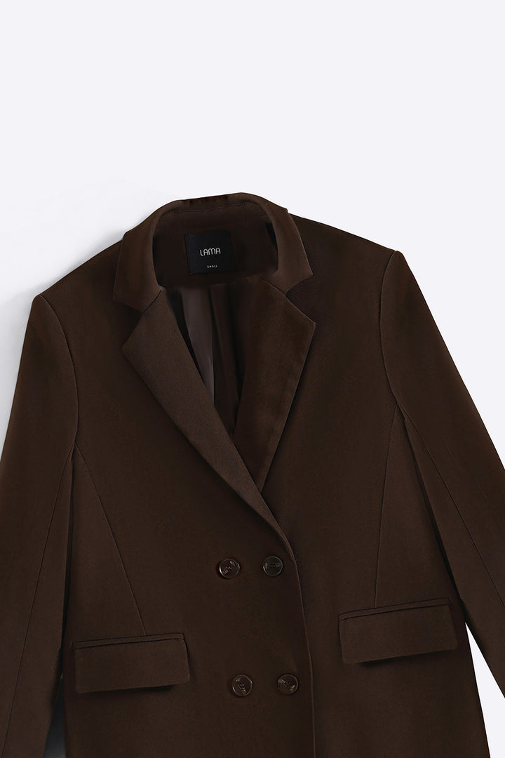 BROWN-EXTRA LONG BLAZER