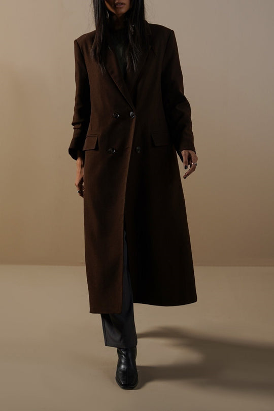 BROWN EXTRA LONG BLAZER