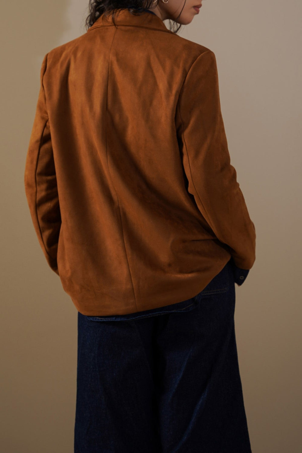 CAMEL SUEDE BLAZER-JACKET