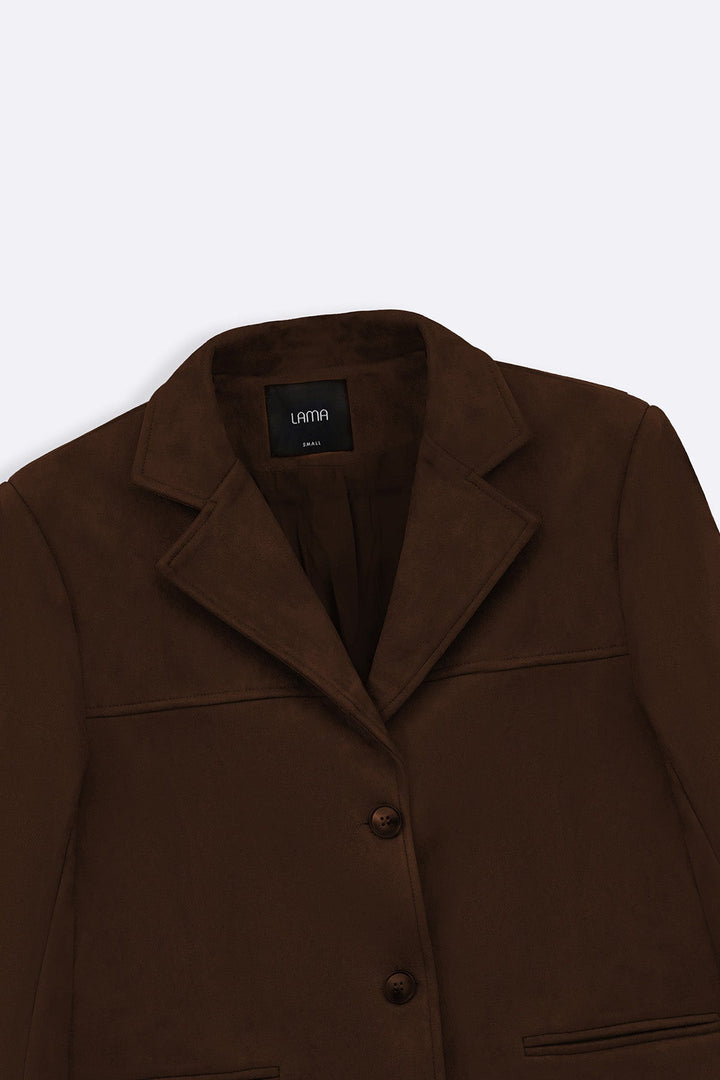 CHOCOLATE SUEDE BLAZER-JACKET