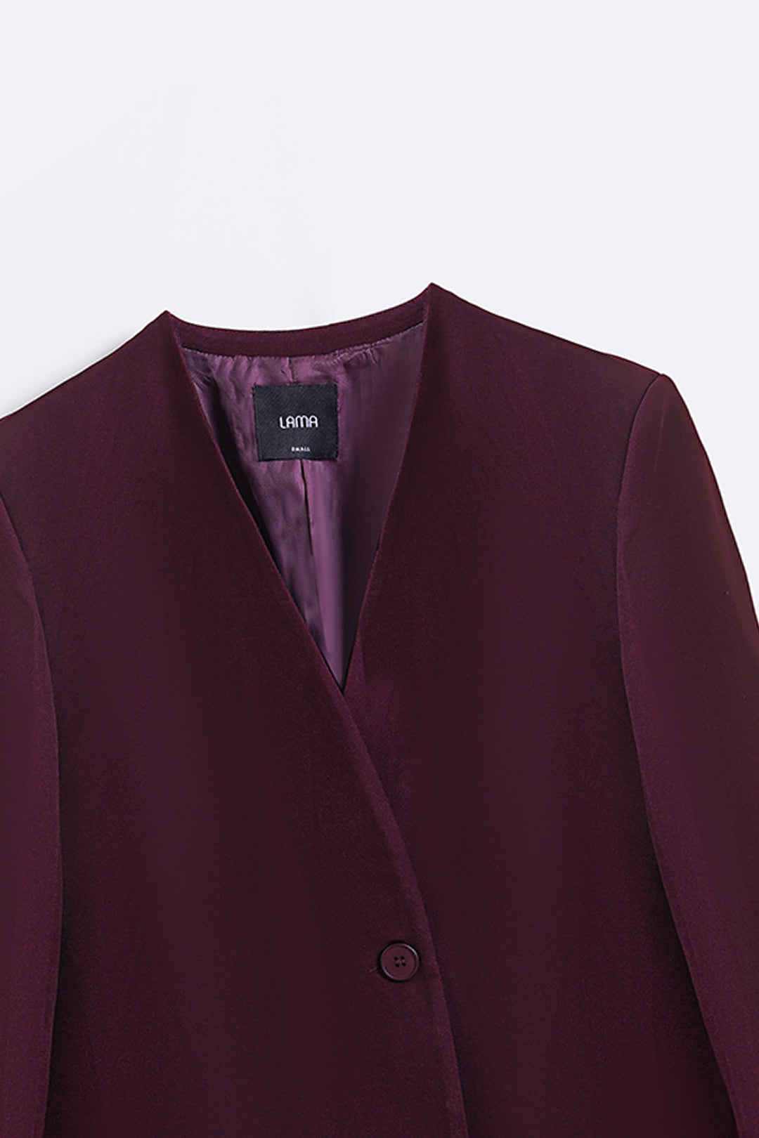 BURGUNDY COLLARLESS BLAZER