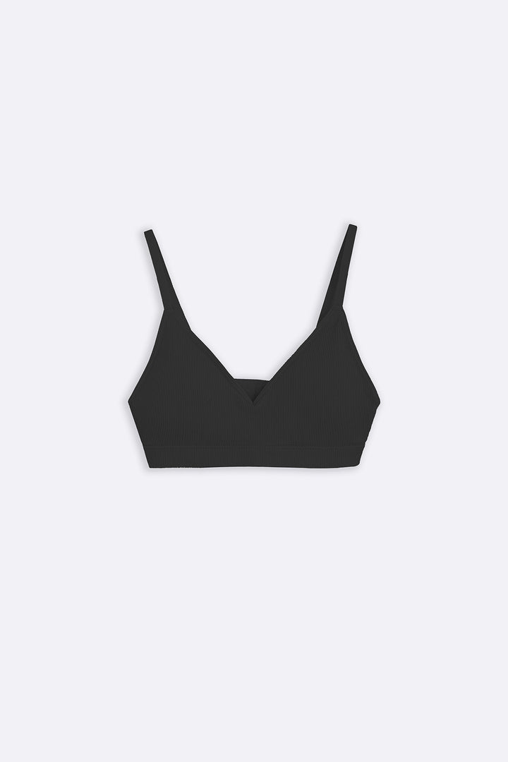 RIBBED NON-WIRED BRA