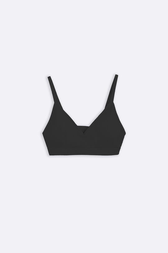 RIBBED NON-WIRED BRA