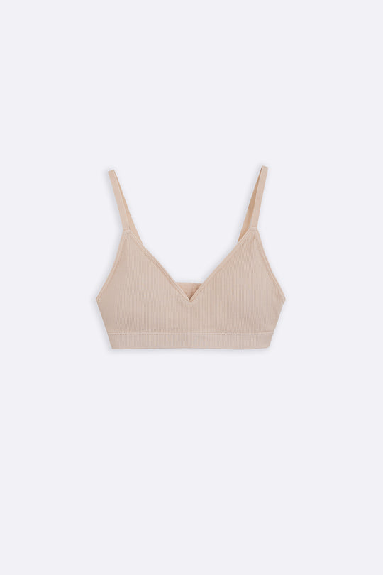 RIBBED NON-WIRED BRA