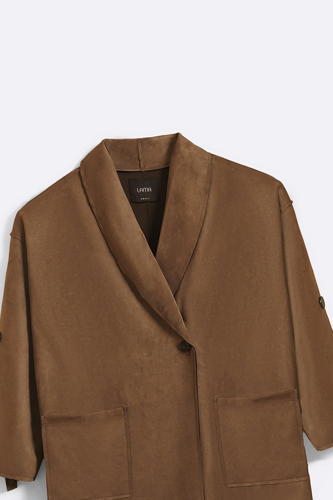 COFFEE LUXURY LONG SUEDE COAT