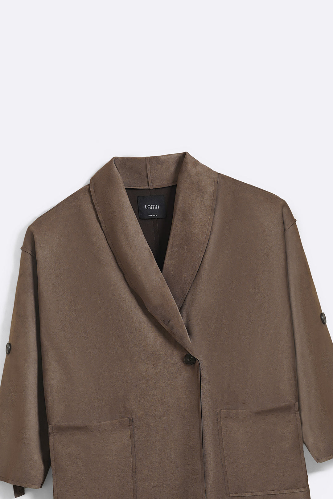 TAUPE-LUXURY LONG SUEDE COAT