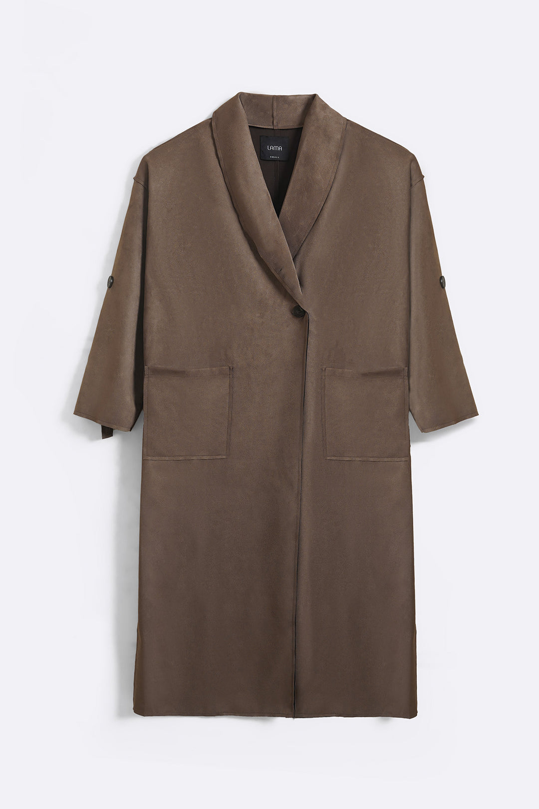TAUPE-LUXURY LONG SUEDE COAT