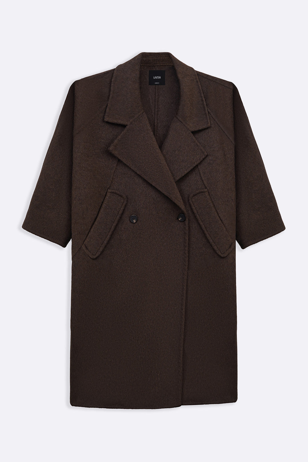 BROWN LONG WOOL COAT