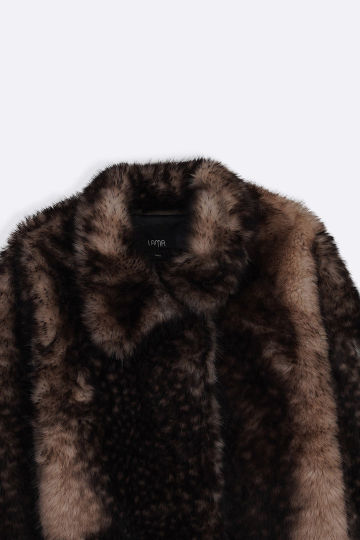 BROWN BAMBI FAUX FUR COAT