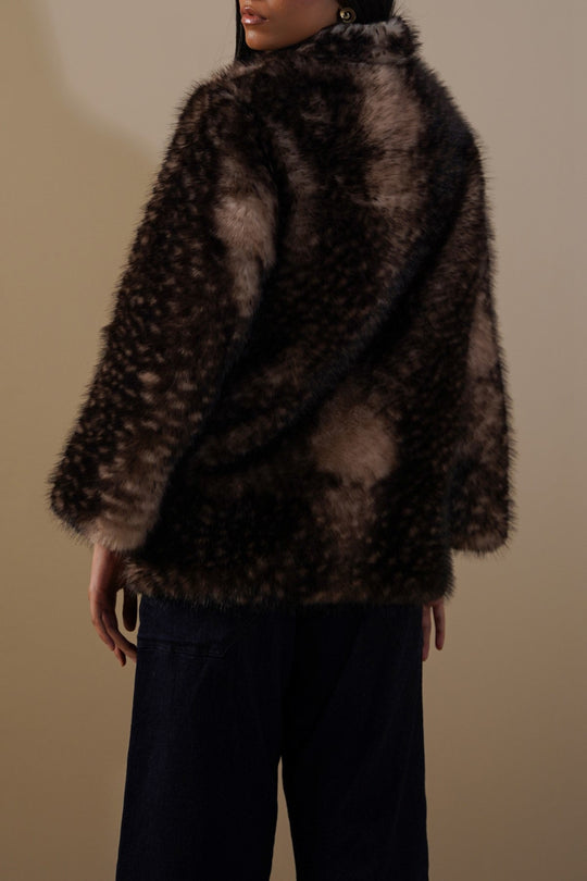 BROWN BAMBI FAUX FUR COAT