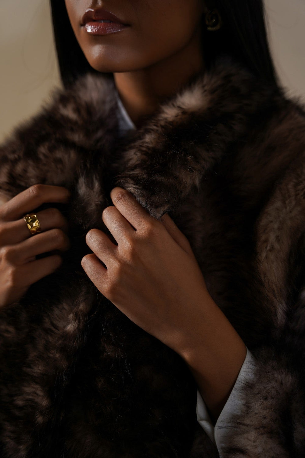 BROWN BAMBI FAUX FUR COAT