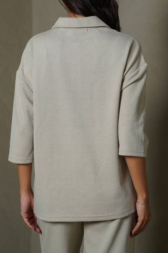 OAT WHITE TEXTURED POLO