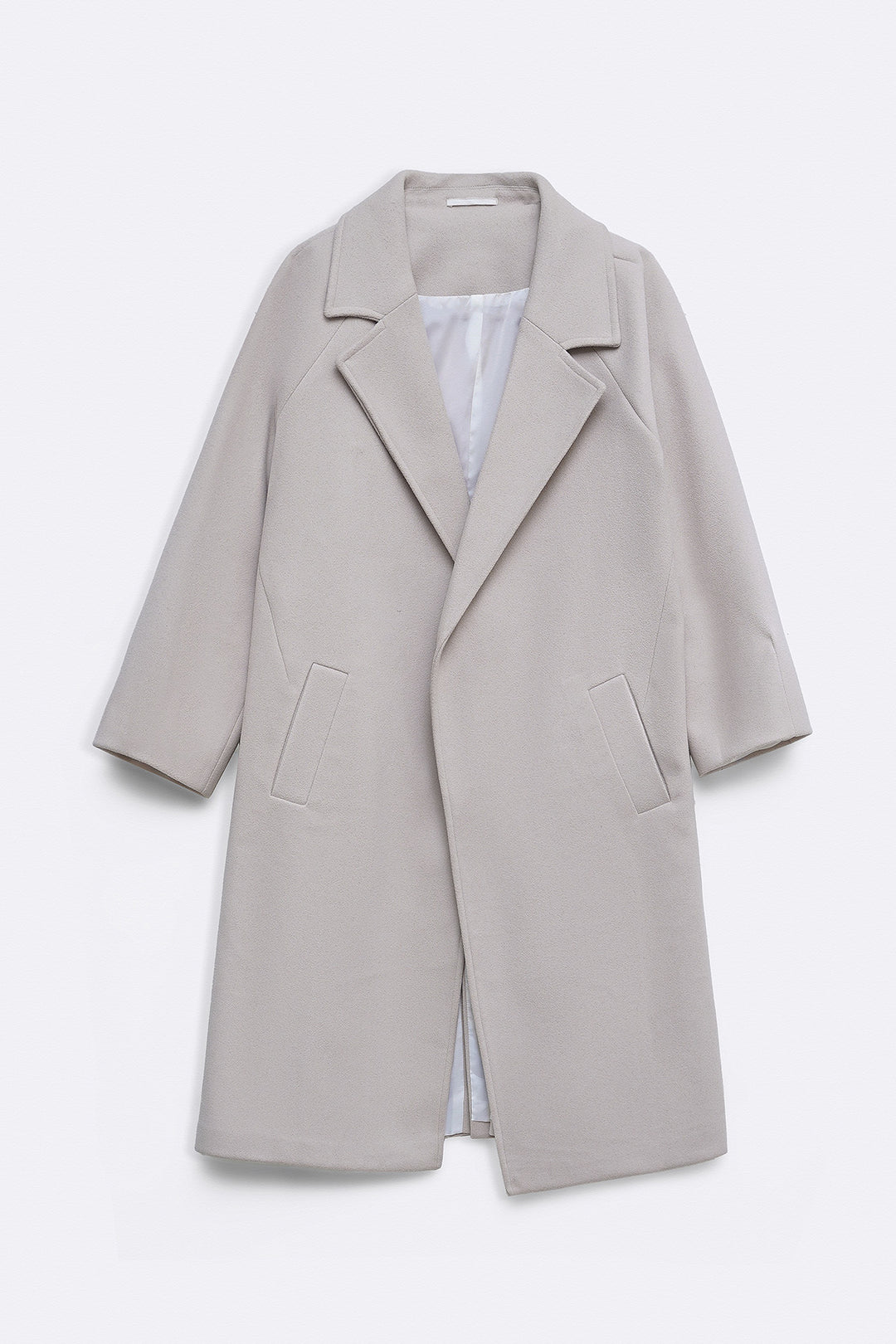 BEIGE LONG BELTED COAT