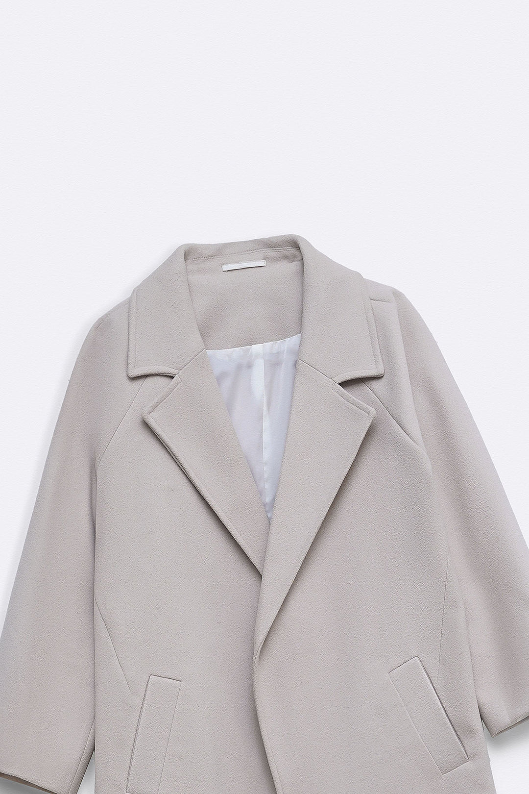 BEIGE LONG BELTED COAT