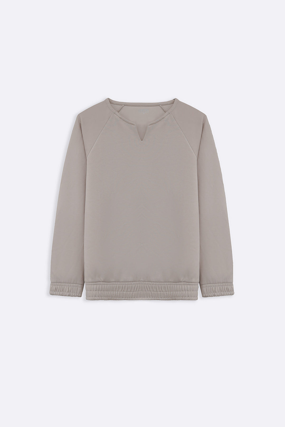BEIGE V-NOTCH PULLOVER
