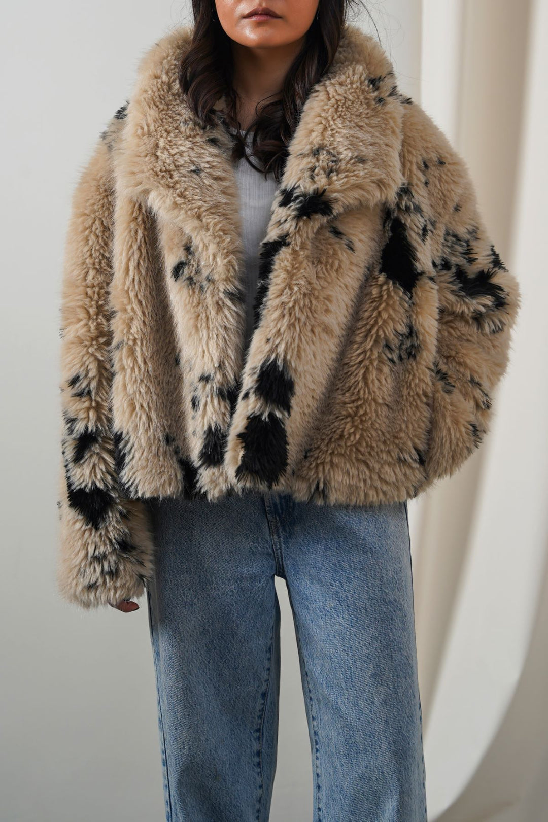 BEIGE RANCH LUXE FUR JACKET