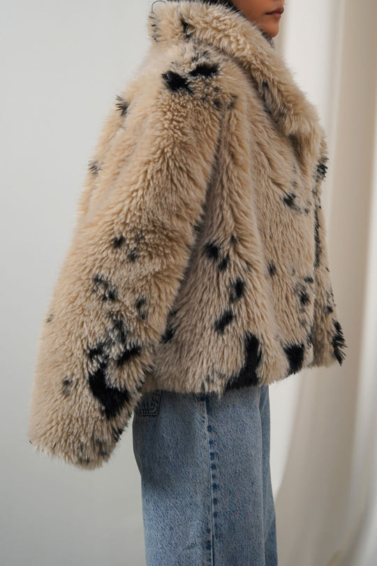 BEIGE RANCH LUXE FUR JACKET