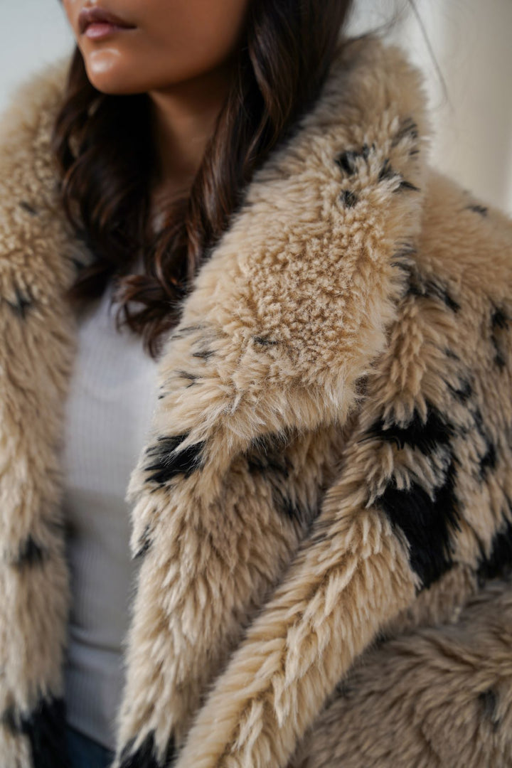 BEIGE RANCH LUXE FUR JACKET