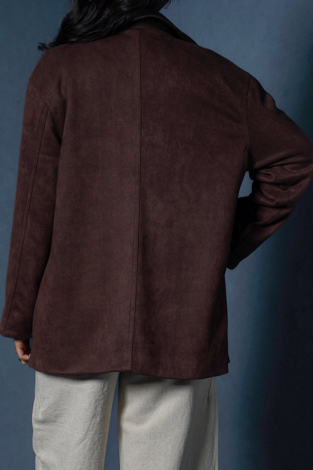 BROWN SUEDE JACKET WITH COLLAR