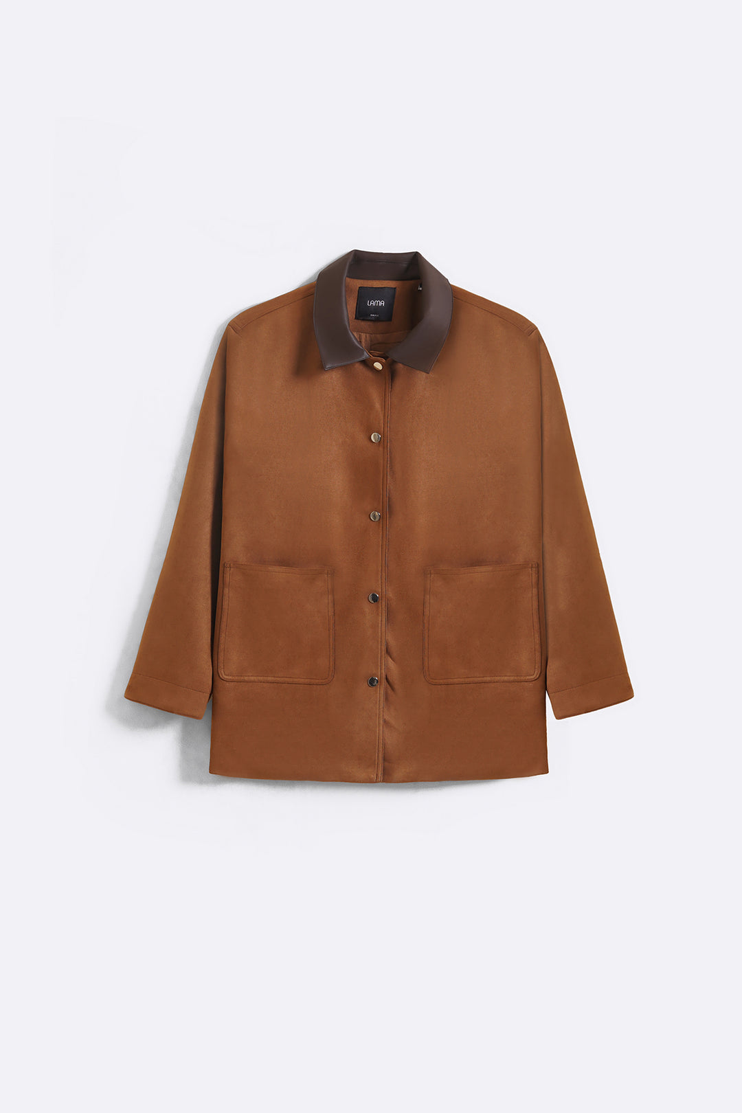 CAMEL SUEDE JACKET WITH COLLAR
