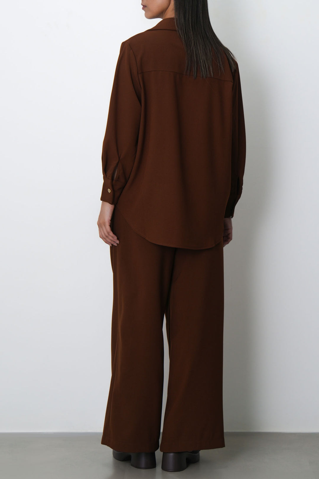 BROWN FLOW BUTTONED SHIRT