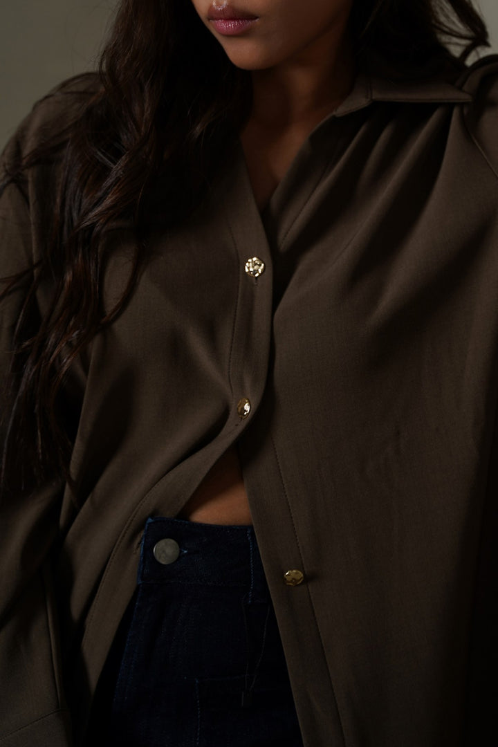 TAUPE MOCCA BLOUSE