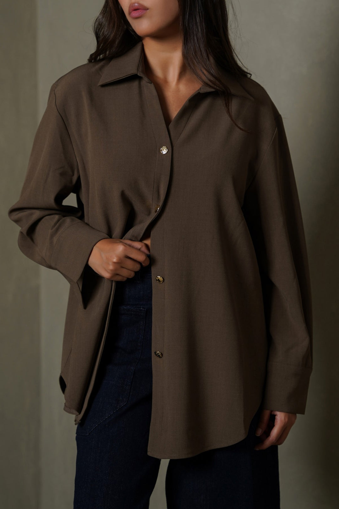 TAUPE MOCCA BLOUSE