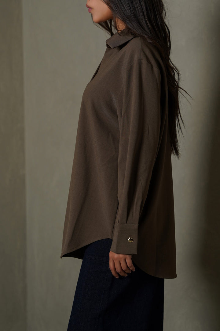 TAUPE MOCCA BLOUSE