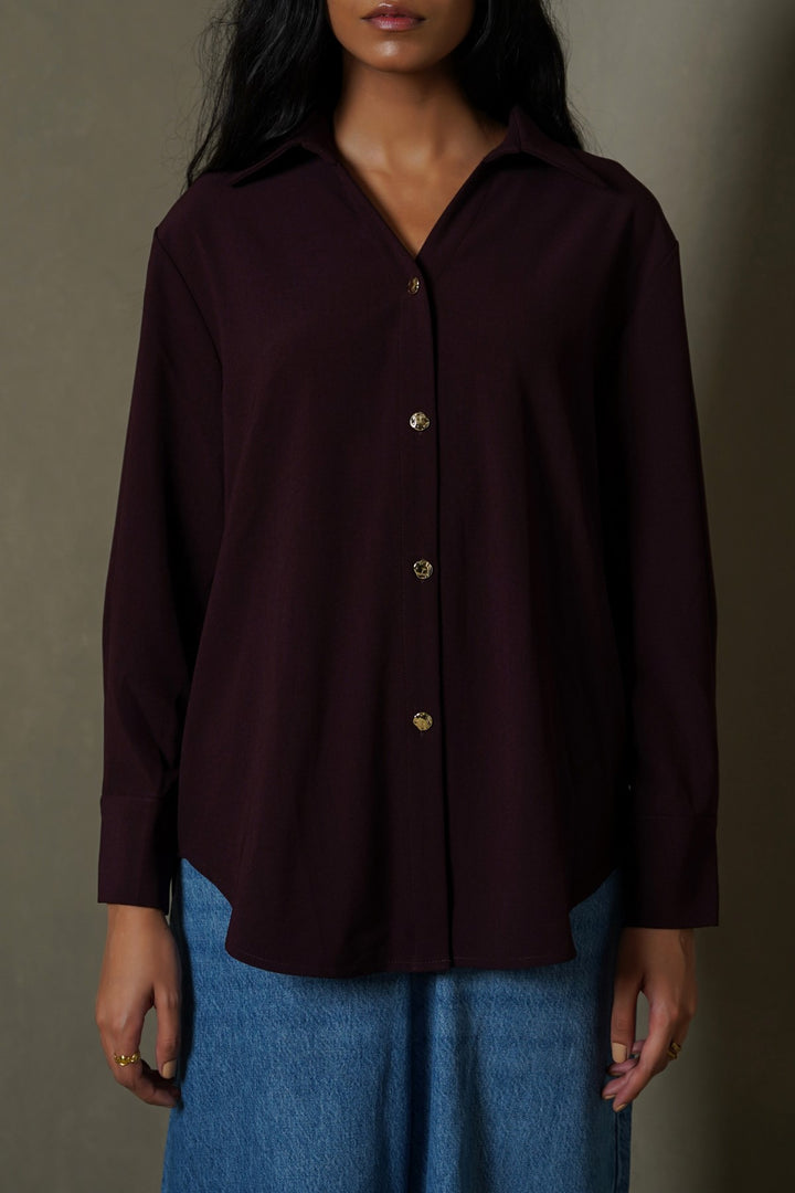 WINE MOCCA BLOUSE