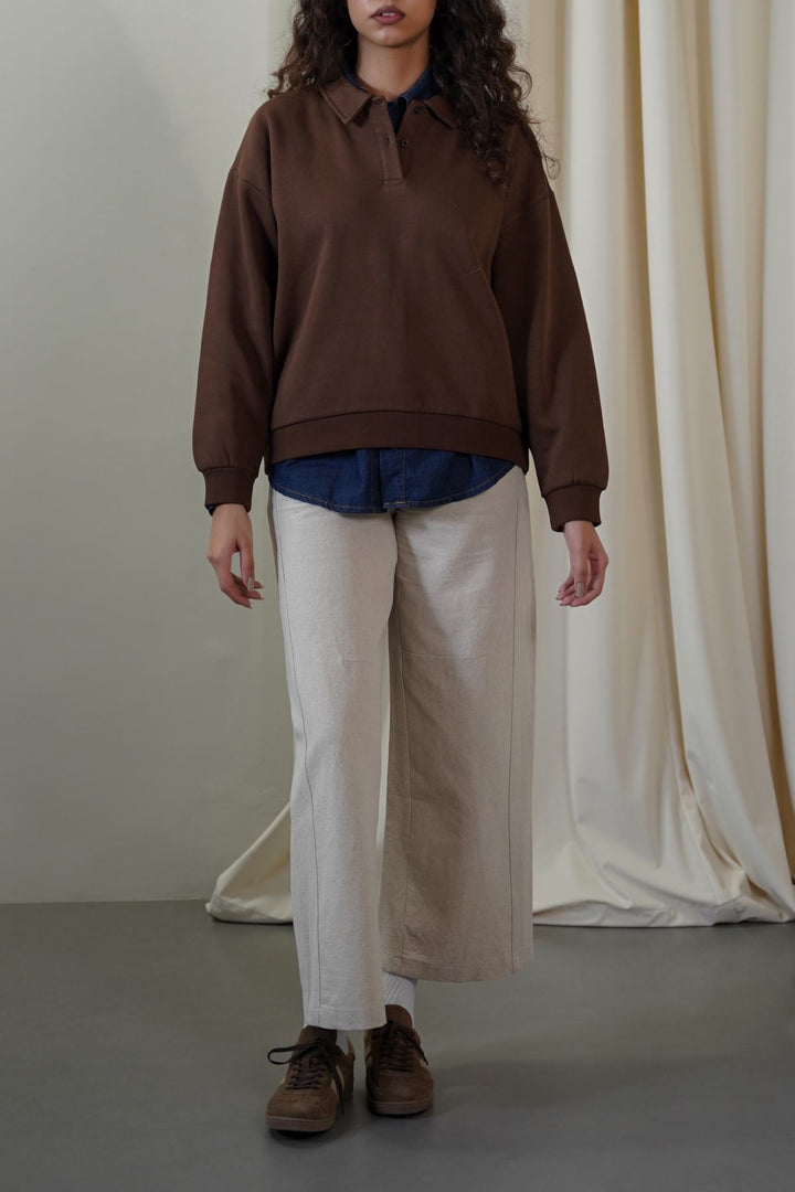 BROWN CLASSIC FLEECE POLO