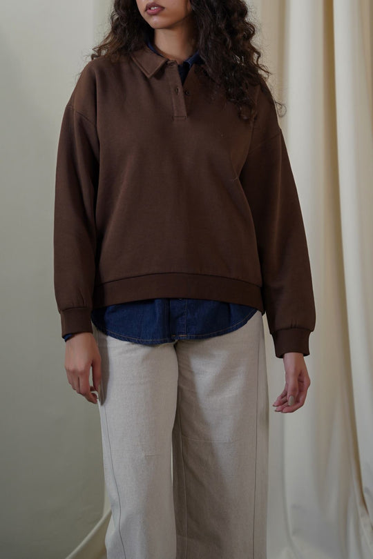 BROWN CLASSIC FLEECE POLO