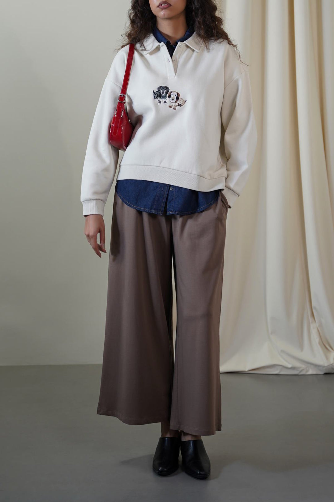 IVORY PUPS FLEECE POLO