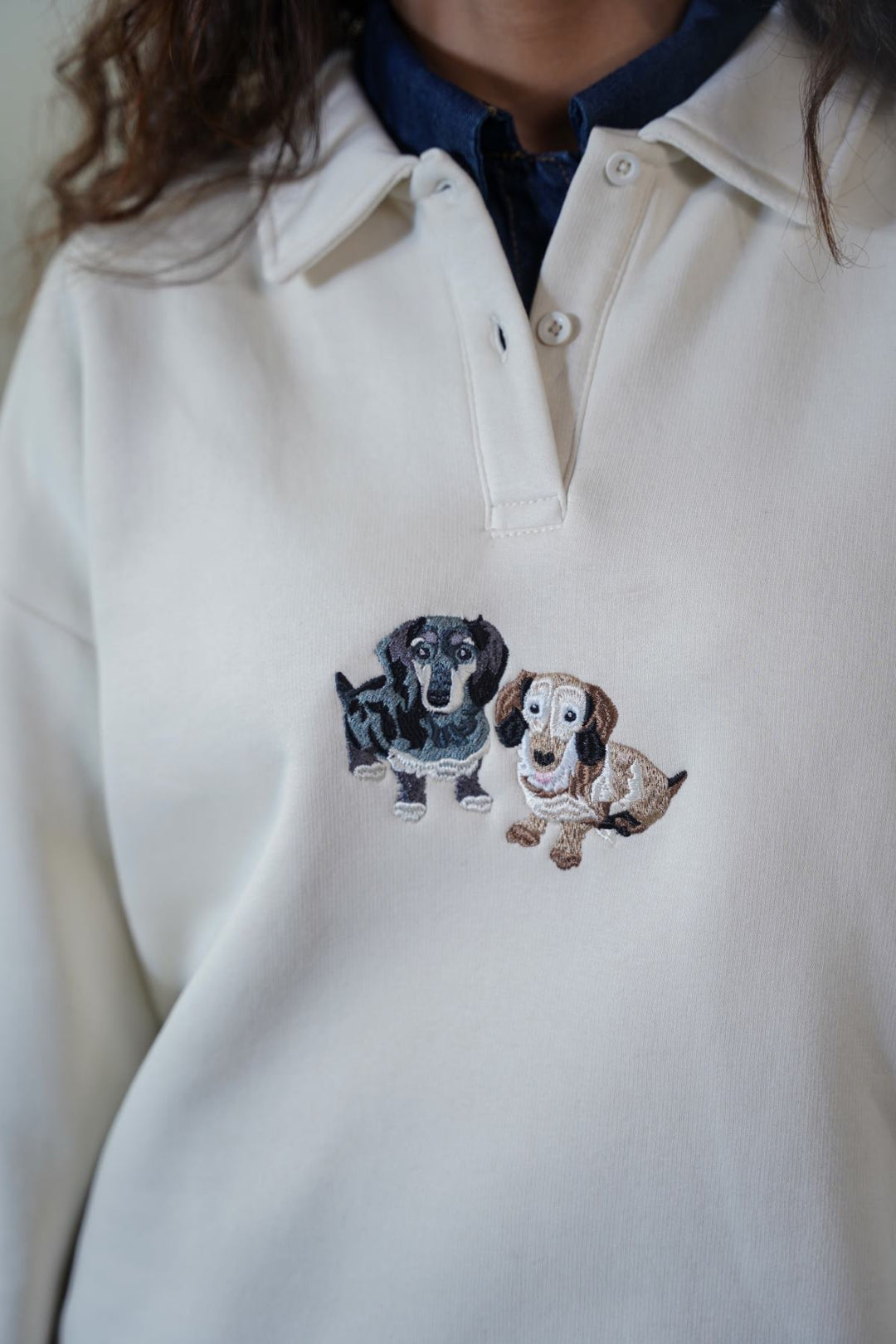 IVORY PUPS FLEECE POLO