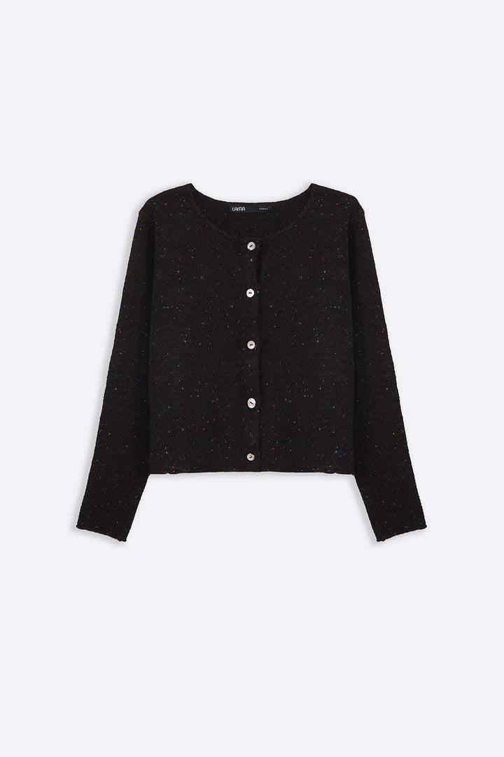 DARK BROWN CONFETTI CARDIGAN