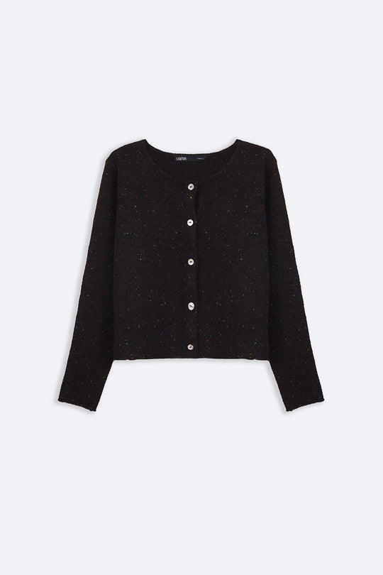 DARK BROWN CONFETTI CARDIGAN