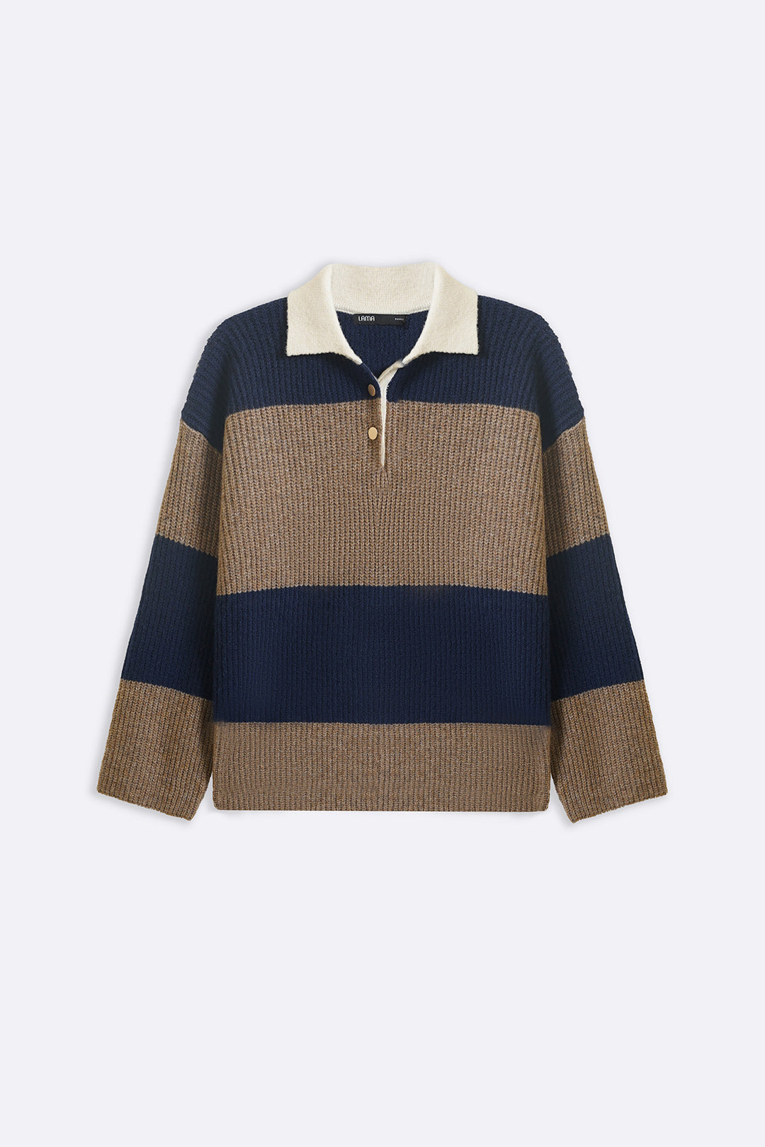 BLUE VARSITY STRIPE SWEATER