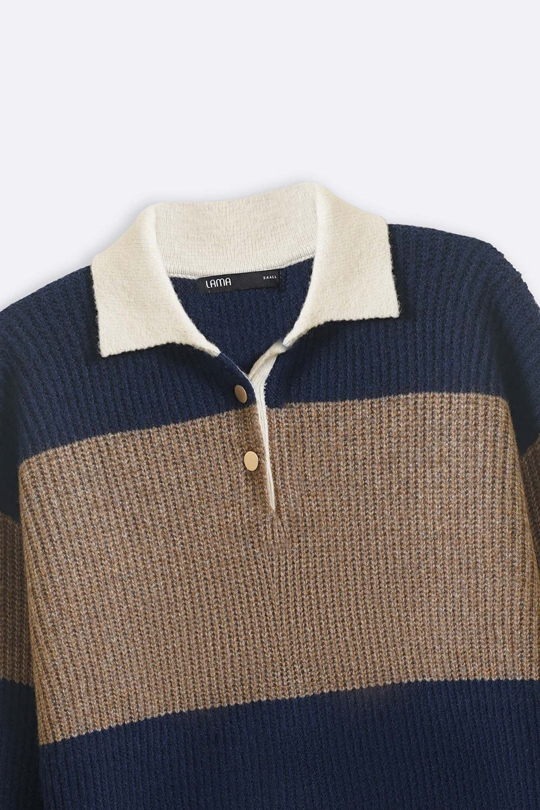 BLUE VARSITY STRIPE SWEATER