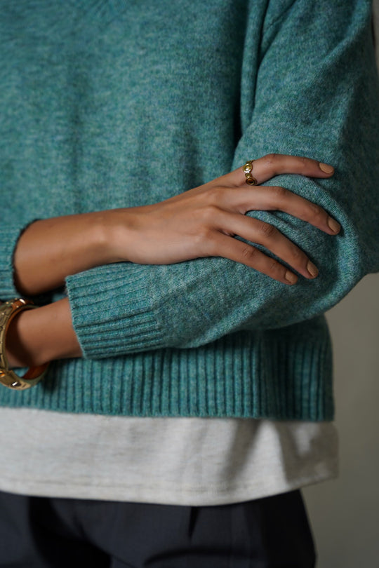TURQUOISE SOFT BUTTER SWEATER