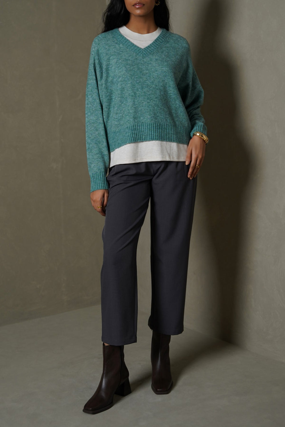 TURQUOISE SOFT BUTTER SWEATER