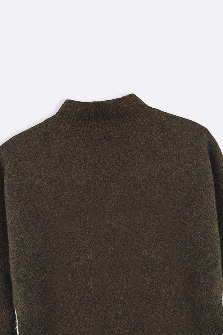 GREEN LINEA MOCKNECK SWEATER