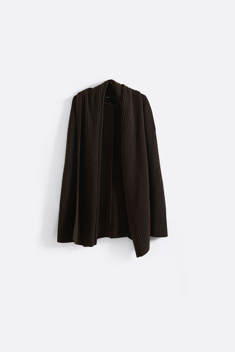 BROWN SHAWL COLLAR CARDIGAN