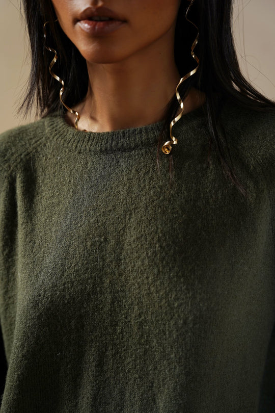 GREEN BEAR HUG SWEATER