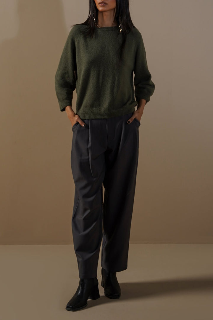 GREEN BEAR HUG SWEATER