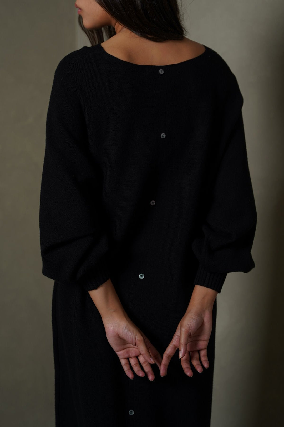 BLACK BABY BUTTON DRESS