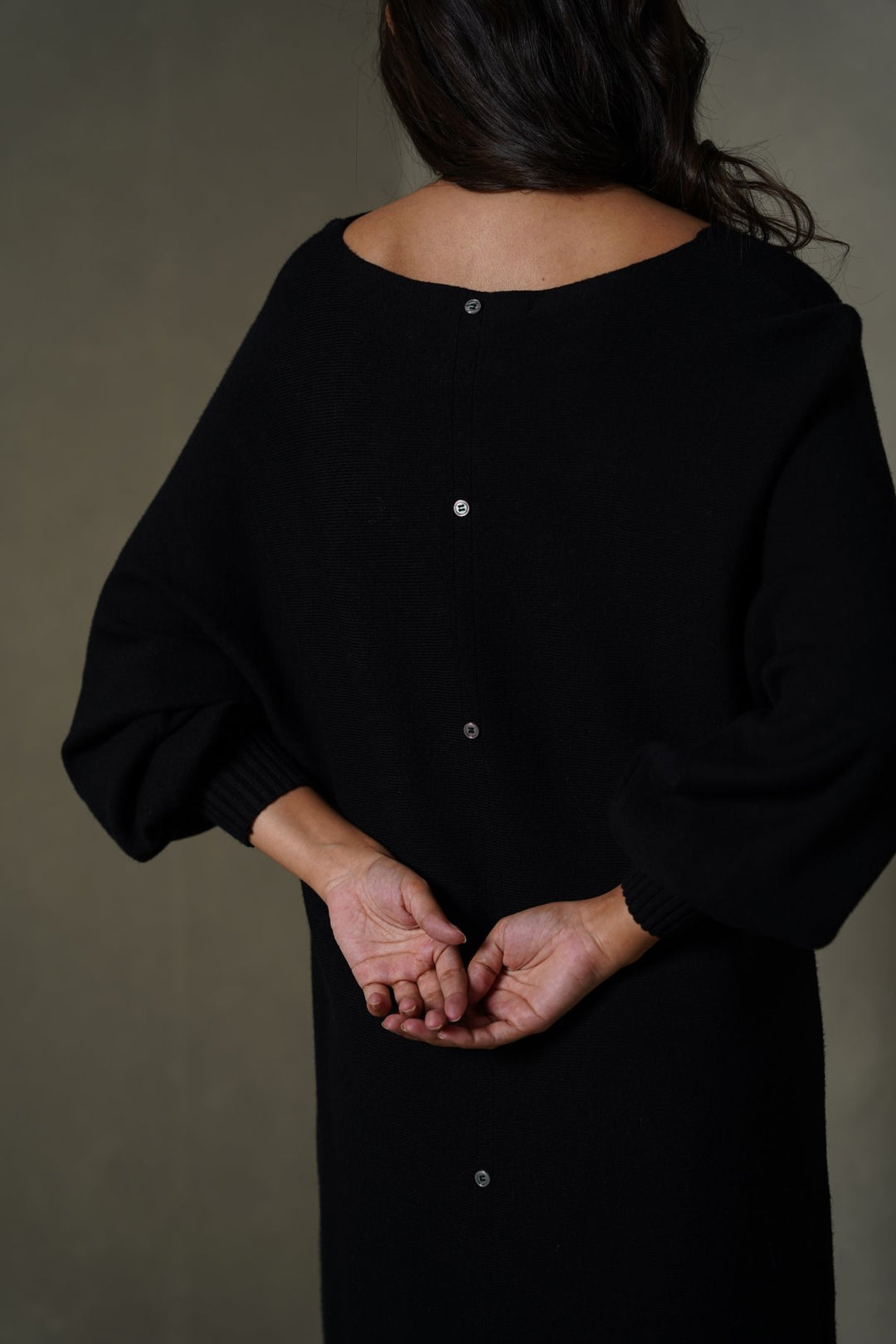 BLACK BABY BUTTON DRESS