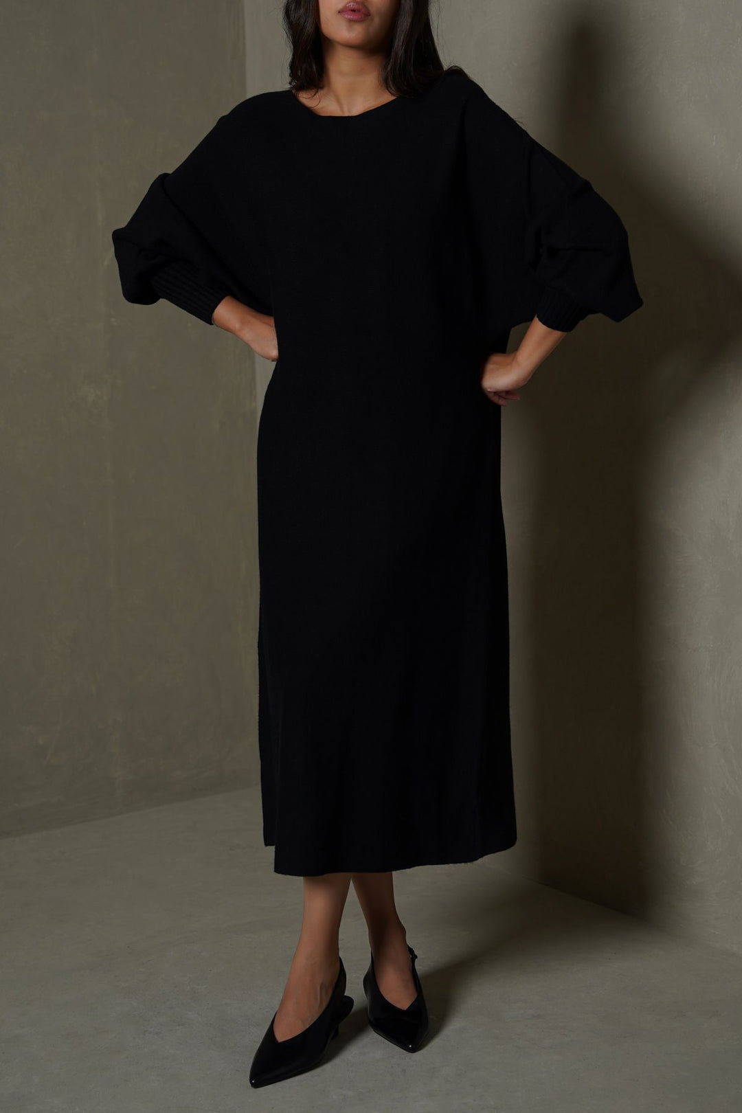 BLACK BABY BUTTON DRESS
