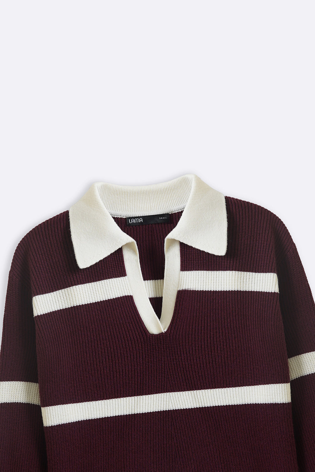 BURGUNDY POLO KNIT JUMPER