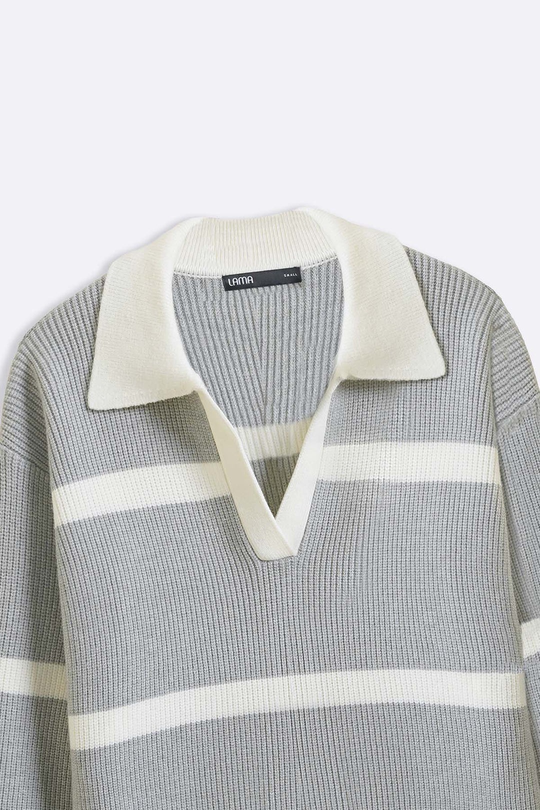 GREY POLO KNIT JUMPER