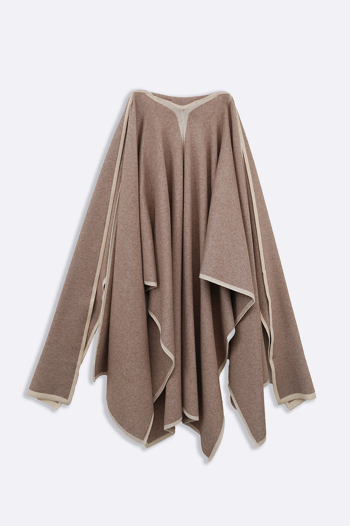 DARK BEIGE MAISON DRAPE CAPE